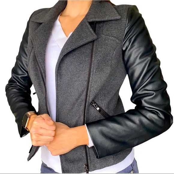 Lady Dutch high society biker style jacket faux leather - Picture 1 of 12